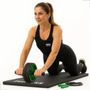 Colchonete De Academia/treino+corda De Pular+roda Abdom Verde