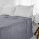 Cobertor Life Tex II Microfibra casal cor cinza com design liso de 200cm x 180cm