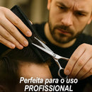 Tesoura Cortar Cabelo Cabeleireiro Descanso Dedo Inox 17cm