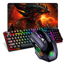 Kit Teclado Semi-mecânico + Mouse Gamer 3200 Dpi + Mouse Preto