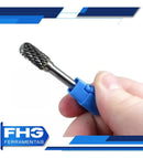 Lima Rotativa Cilíndrica Metal Duro 10mm Abaulada Haste 1/4