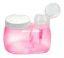 Frasco dosador e porta algodão para manicure e pedicure rosa Santa Clara