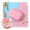 Porta Medicamento Portátil Cápsulas Viagem Compartimento Cor Rosa