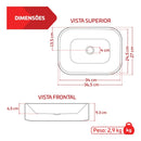 Cozimax Luna Cuba Pia Branca de Apoio 36.5x27cm Para Banheiro Lavabo