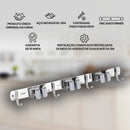 LUMAI Suporte de Pendurar Vassouras Robusto Original Aço Inoxidável 304, Organizador de Vassouras Premium, Instalação com Parafusos de Inox ou Adesivo 3M, Pendurador de Vassoura Prata