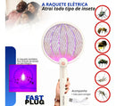 Iluminação Uv Raquete Elétrica Atrai Extermina Pernilongos Fast Plug