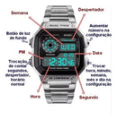 Relógio A Prova Dágua Masculino Skmei 1335 Prata Digital