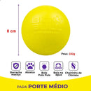 Brinquedo Cachorro Bolinha Maciça Atóxica Grande 80mm Cor Amarelo