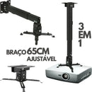 Suporte Para Projetores Até 10 Kg Cor Preto P/ Teto E Parede