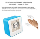 Relógio De Mesa Digital Com Despertador Sensor De Palmas Cor Preto