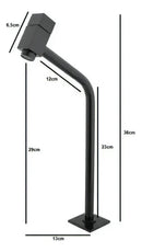 Torneira Link Bica Alta 45° 1/4 Volta Preto Quadrada