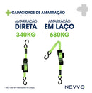 Cinta Para Carga Catraca Automatica Retrátil 680kg Nevvo Cor Verde
