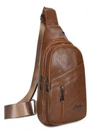 Bolsa Tiracolo Masculina Pochete Transversal Couro Ombro Top Cor Marrom