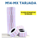 10 Rolos Etiqueta M14 Tarjada Etiquetadora Fixxar Bedo Cor Branco