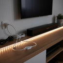 Kit 5 Conector Fonte Fita Led Mangueira Chata Bivolt Plugue Branco-frio