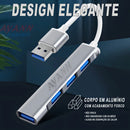 Hub Usb 4 Portas 3.0 Macbook Cabo Extensor Adaptador Mesa Computador Várias Portas 3.0 e 2.0 Pc Notebook Impressora Switch Ayann