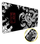 Mouse Pad Grande 90x40 Desk Pad Dragão Chinês Jap Preto