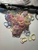 Kit 500 Elásticos Silicone Estojo Cor Colorido Cabelo Liguinha