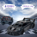 Carrinho Recarregável De Controle Remoto Solta Fumaça Cor Preto E Azul