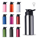 Squeeze 600ml Garrafa Alumínio Fitness Água Academia C/ Alça Cor Preto