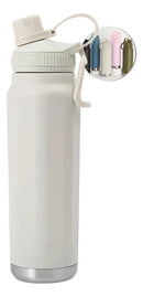 Garrafa Térmica De Água Inox Quente Ou Frio Squeeze  Branco