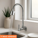 Torneira Cozinha Parede Gourmet Flexível Bica Movel Mecanismo Ceramica 1/4 Volta Mais Vendida
