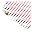 Kit 15 Pincéis Decoração De Unhas Gel Nail Art Profissional Pincel Unha Manicure Alongamento