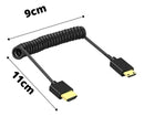 Cabo Câmera Monitor Mola Espiral Hdmi X Mini-hdmi 2.0 4k