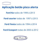 Botao Pisca Alerta Ka Fiesta Courier Ecosport Original Ford. Vermelho
