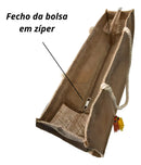 Bolsa De Praia Feminina Palha Com Zíper Chaveiro Ipermeável