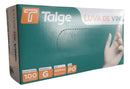 Luva Vinil Sem Pó Talge Descartável 100 Unids - Tam: P/m/g Com pó Não Cor Transparente Tamanho Talge G