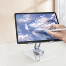 Suporte Giratório 360° De Alumínio Ajustavel Base Para Tablet Celular Ipad Universal Ate 12 Polegada Dobrável Multifunções Cor Prateado