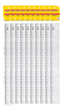 Kit régua cristal de 30cm Waleu com 10 unidades