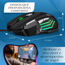 Mouse Gamer Para Jogo 3.200 Dpi Óptico Com Led Rgb Usb 7 Botões 4 Velocidades Dpi Ergonômico Casenn Preto