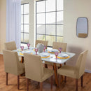 Kit Capa De Cadeira De Jantar Premium 4 Lugares Envio Rap Bege