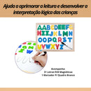 Cortiarte Brinquedo Pedagógico Lousa Infantil ABC Magnetica Dupla Quadro Negro 40x30cm Magnética Dupla Face Alfabeto Eva