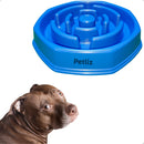 Comedor Cachorro Grande Interativo Lento Pote Ração Água Tigela Cor Azul