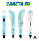 Canetas 3D Proficional 3dpen Impressora 3 Filamentos Crianca infantil desenho realista magica Lojainfor