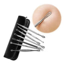 Kit 7 Curetas Remove Cravos Espinhas Aço Inoxidável C/estojo