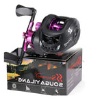 Carretilha De Pesca Relação 7.2:1 E Arraste Máx Roxo Direito