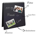 Álbum De Fotos Scrapbook Livro De Assinaturas Médio - Preto