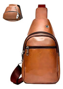 Bolsa Tiracolo Masculina Pochete Transversal Couro Ombro Top Cor Marrom