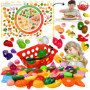 Brinquedo Unotoys Comidinha Cozinha Cortar Frutas Legume 25pçs Cor Colorido