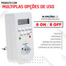 Timer Temporizador De Tomada Digital Programável Lcd Bivolt Com 18 Programações Inteligentes Economia De Energia Automação Para Piscina Bomba Hortas Jardins