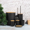 Conjunto Acessórios P Banheiro Lixeira Saboneteira 6 Peças Cor Preto