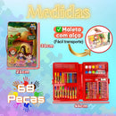 Estojo Maleta 68 Peças Crianças Canetinhas Giz Lápis Menina