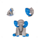 Almofada Elefante Pelúcia 60cm Travesseiro Bebê Cinza com azul