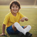 Meião Infantil + Caneleira Infantil Kit Top Envio Full  Branco