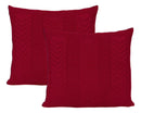 Kit 2 Capas De Almofada Decorativa Tricô Vermelho Queimado