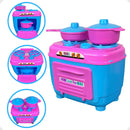 Cozinha Infantil Brinquedo Menina Fogão Panelas Geladeira Cor Rosa Com Turquesa